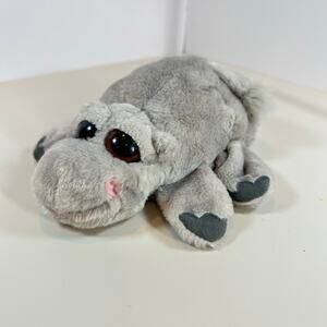 Vintage Caltoy Gray Hippo Hippopotamus Plush Puppet Toy CUTE